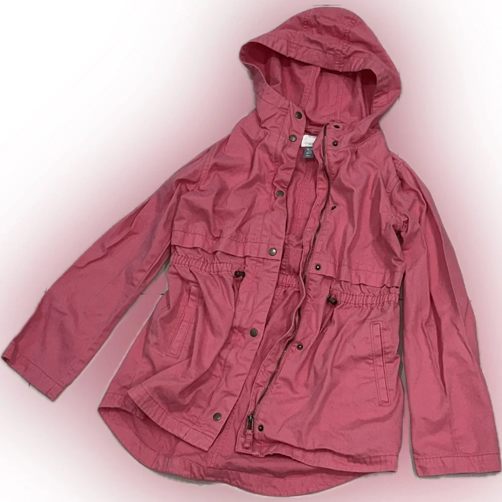 Old Navy Girls XL Pink Utility Jacket with Hood 🩷